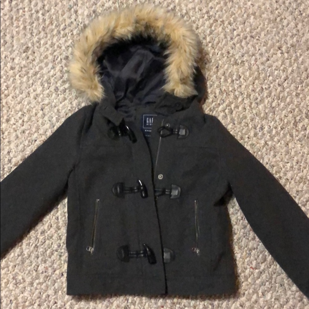 Girls fur lined hooded coat